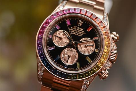 daytona rose gold rainbow|rolex daytona rainbow bezel.